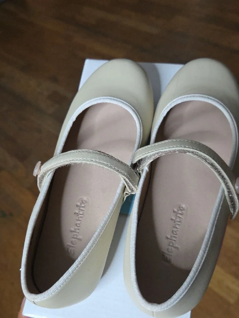 Elephantito | Girls Cream Mary Jane Shoes with Strap